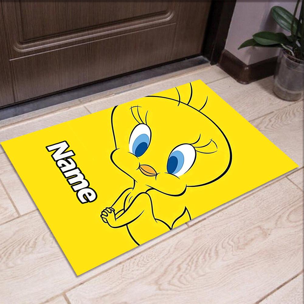 Custom Name Tweety Bird Printed Carpet,Rug for Office Chair Living Room Bedroom Kitchen Room Decor Gifts.