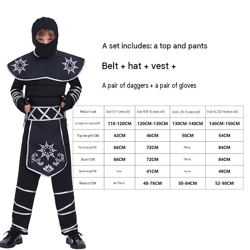 New Kids Cosplay Costume Naruto Anime Performance Outfit Samurai Ninja Clothing Halloween Role Play Set