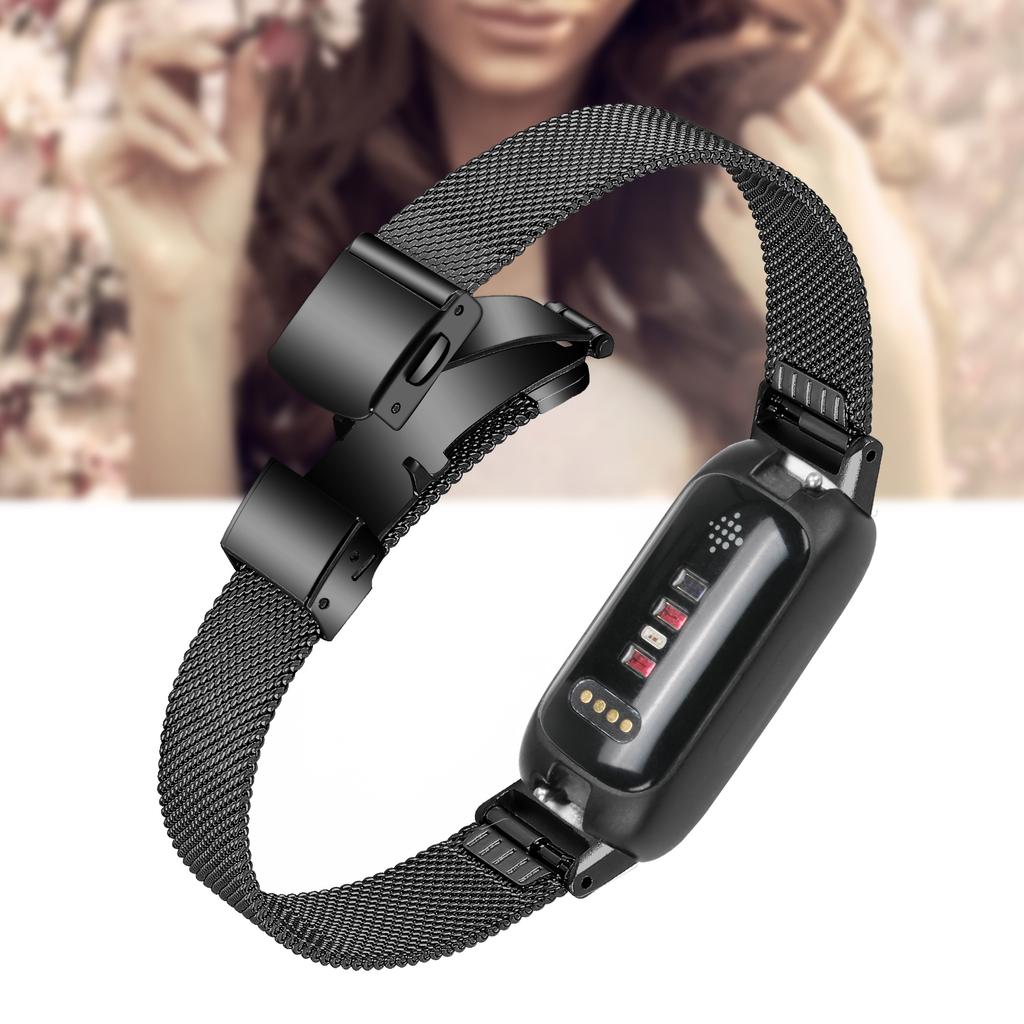 For Fitbit Inspire 3 Stainless Steel Milanese Smart Watch Strap Replacement Wrist Band with Buckle