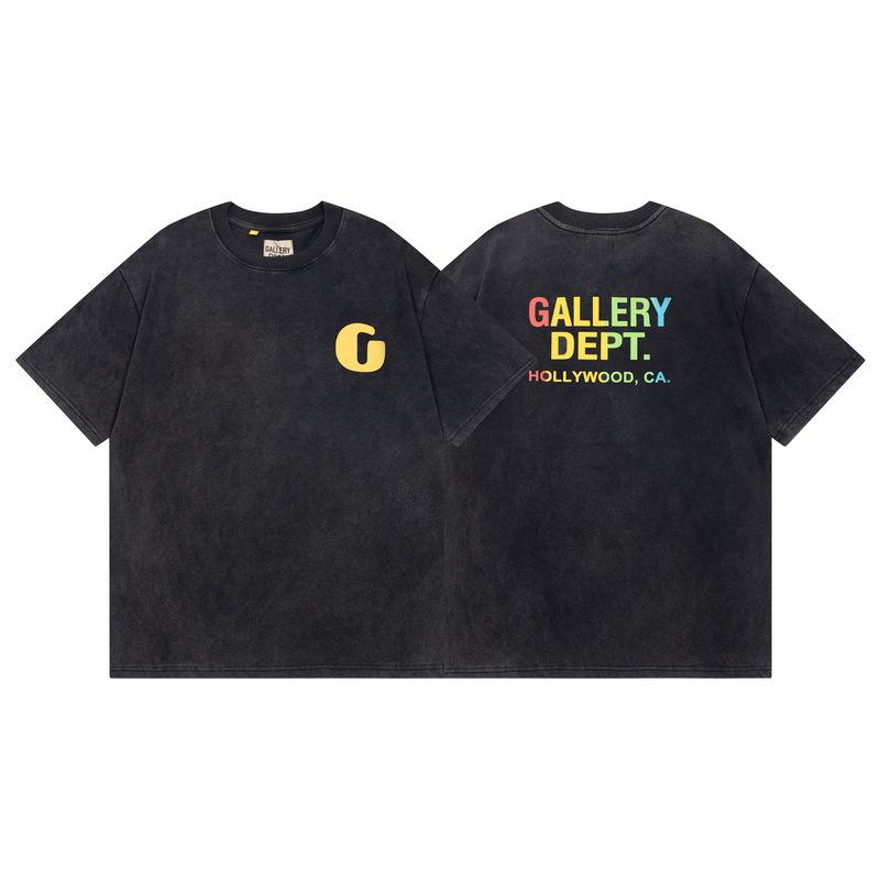 Wholesale GALLERY DEPT washed old short-sleeved beauty tide retro skull print couple loose T-shirt summer