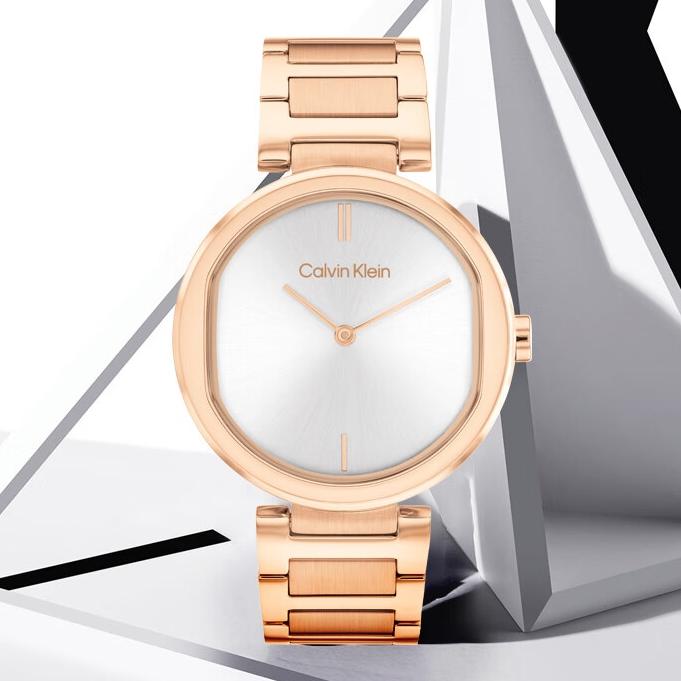 Calvin Klein Quartz Watch Stainless Steel Band 36Mm Silver Dial Elegant Fashion Waterproof Women watches 25200253