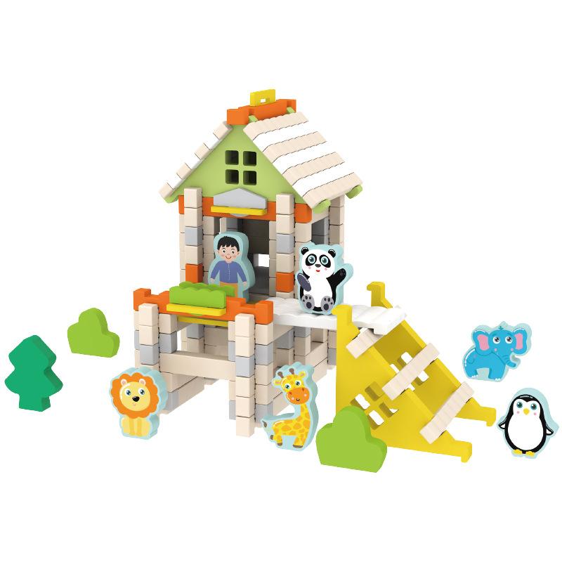 Children'S Early Education Tenon And Mortise Structure Building Block Creative Space Construction Assembly Construction Wooden Educational Toys 3-6