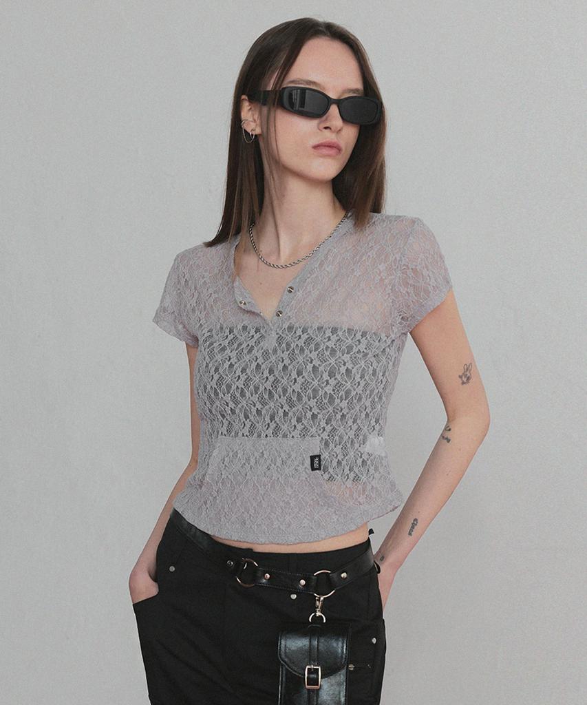 Geulouhaideu Lofun Pocket See-Through T-Shirt
