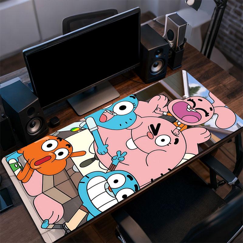 The Amazing World of Gumball Mouse Pad, Large Gaming Desk Mat, Non-slip XXL Mousepad for Laptop & Tablet, Mini PC Playmat with Stitched Edges