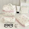 3Pcs Large Cosmetic Pouch Makeup Bags with Sweet Bows Design Storage Organizer For Storing Cosmetics And Toiletries