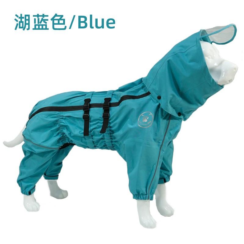 Waterproof Dog Raincoat With Hood Large Breeds Golden Retriever Samoyed Alaskan Malamute Four-Legged Outdoor Pet Coat