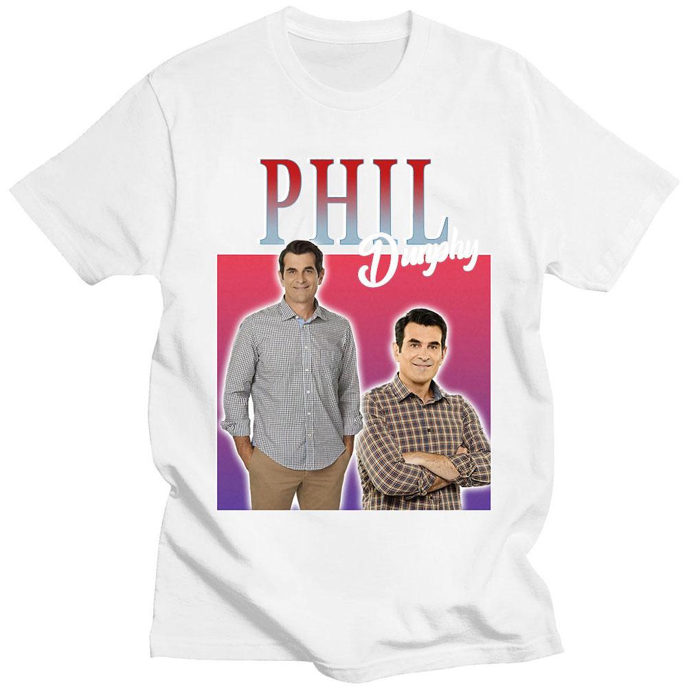 Phil Dunphy 2022 Amerikan TV Dizisi Tişörtleri Harajuku Grafikli Baskılı Kısa Kollu %100 Pamuklu Tişört Oversize Sokak Giyimi Unisex