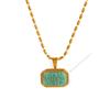 Yori Fashion Natural Stone Pendant Necklace 18K Gold Plated Hypoallergenic Stainless Steel Daily Wear Jewelry New