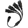 3-Prong C14 To IEC320-C13 Connector Adapter Cord Male Plug To Female Socket Converter Cable Y-splitter Power Wire Line