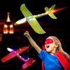 Glowing Plane Toy 3-speed Flashing Exquisite Safe Kids LED Light-up Hand Throw Flying Glider Planes Toy for Lawn