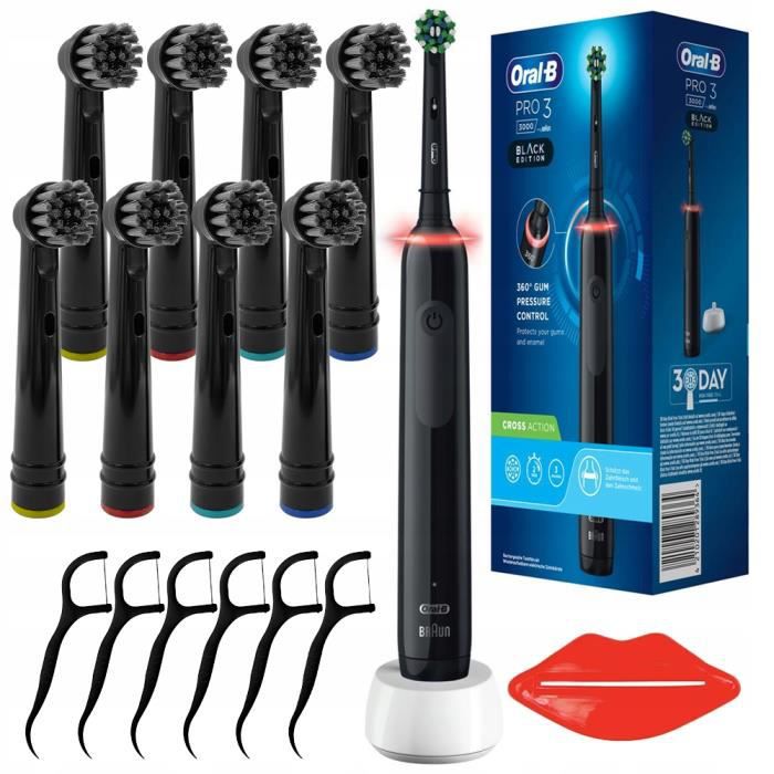 Oral-B Pro 3 3000 Cross Action brosse à dents électrique + 8 embouts de remplacement