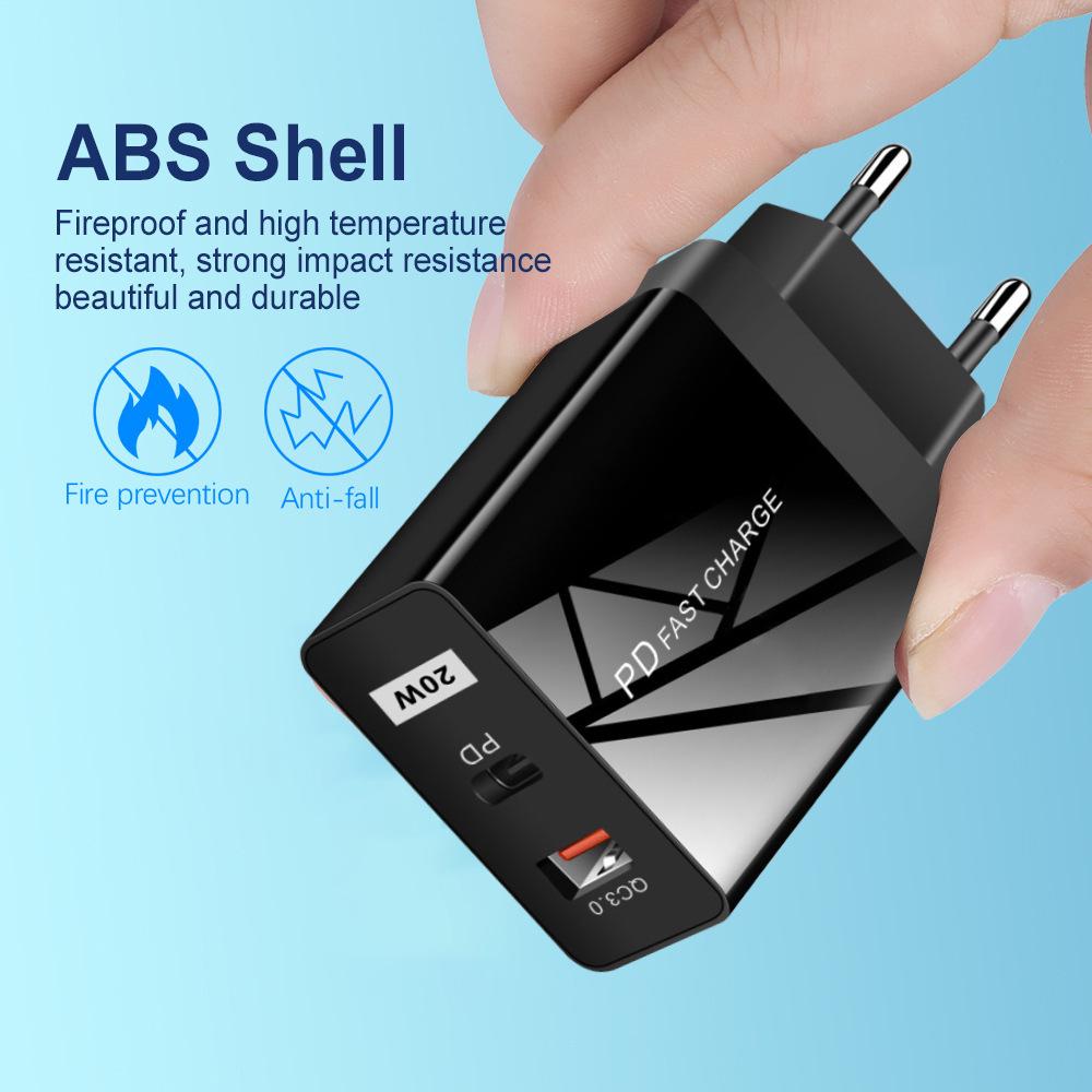PD33W QC3.0 GaN European Multi-Port Fast Charger with 9V/12V Support