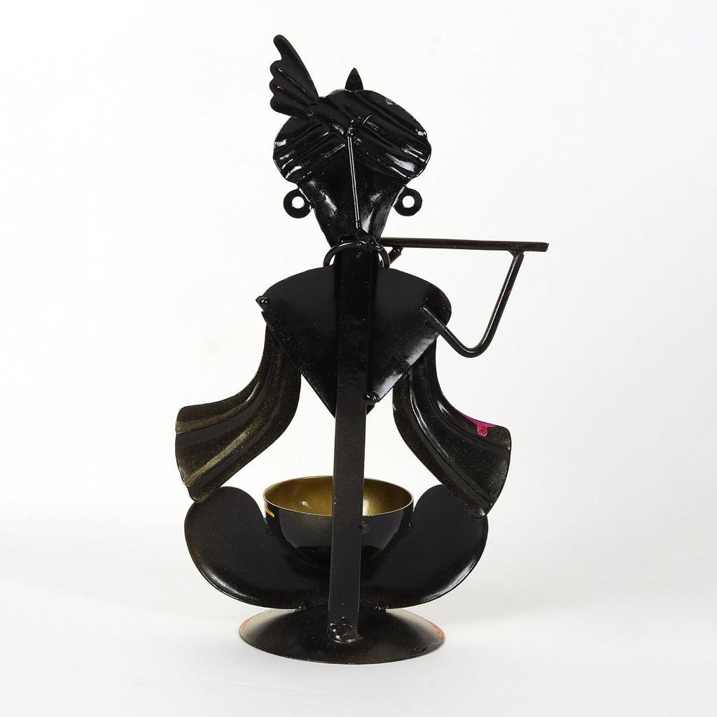 Die Kulturen, die Indien formen Kerzenhalter | Prunkstück | Krishna-Statue Teelichthalter | Kanha Teelichthalter (Lord Krishna Teelicht)