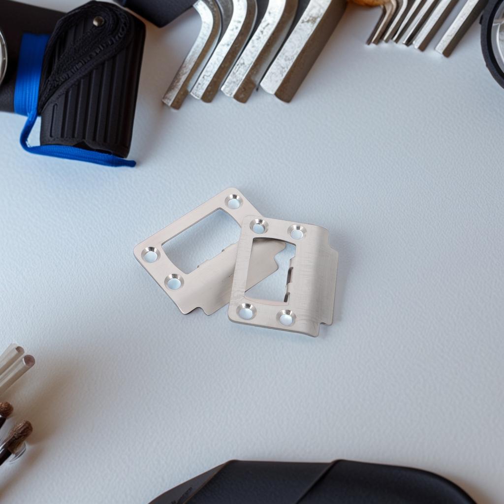 1 Set Stainless Steel Door Striker Plate Extender Repair Security Reinforcement Plate For Interior Exterior Door