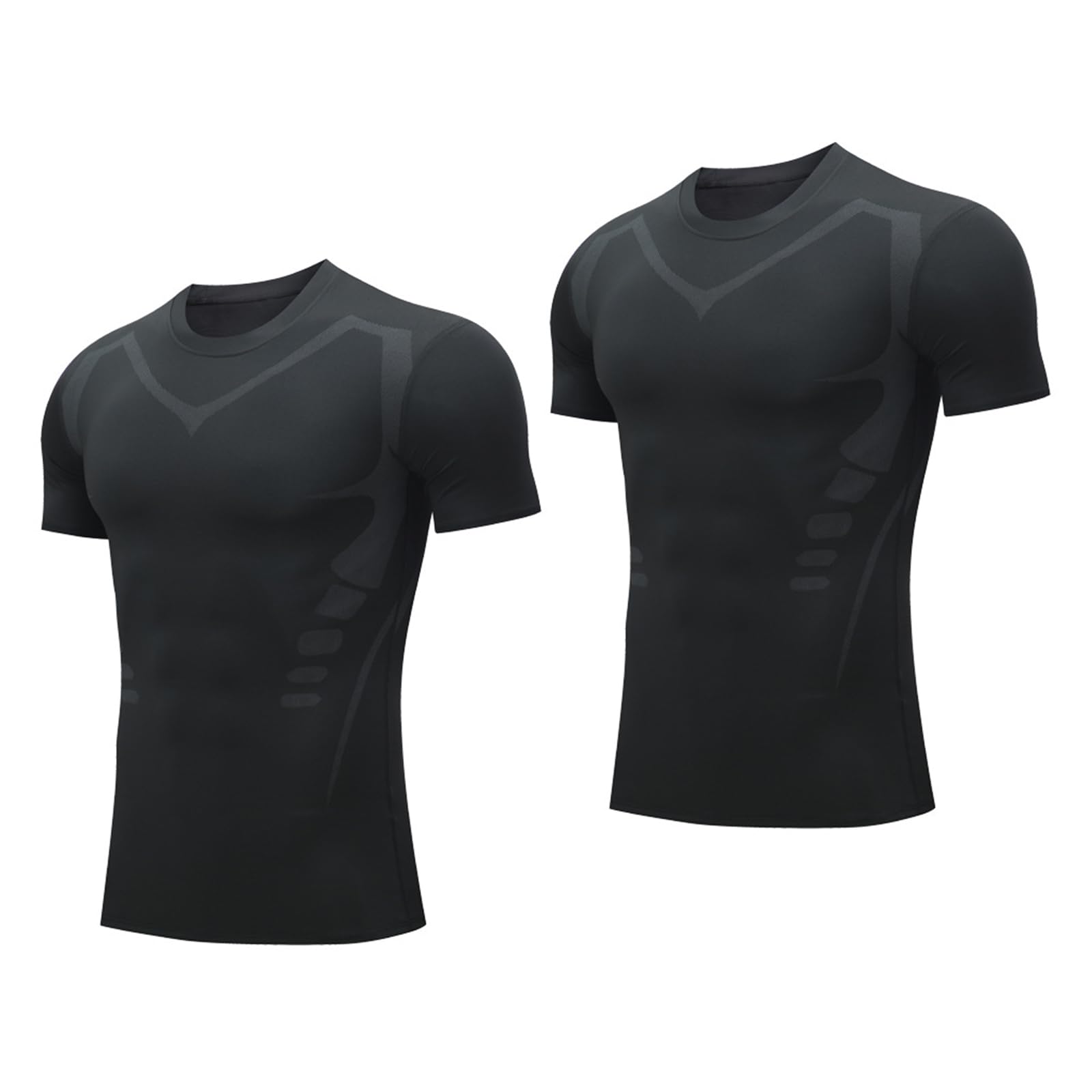 

Компрессионная одежда для коротких рукавов для тренировок, быстросохнущая, размер M [EZATING] Мужская, [Комплект 2] Майка, Футболка, Мужская, Впитывающая, Сушащая,