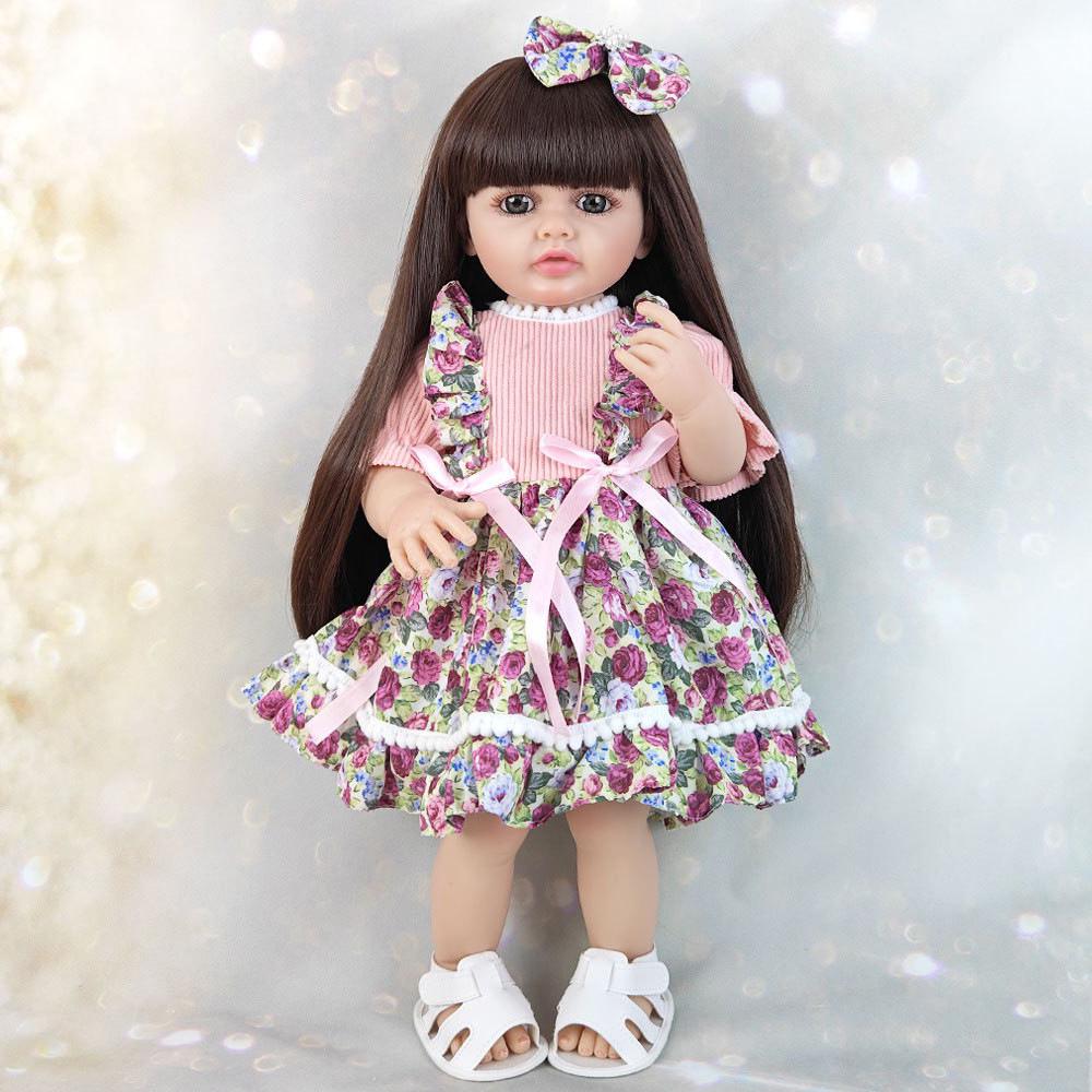 55cm Full Vinyl Baby Doll - Children's Day Gift, Reborn Companion & Bath Toy.