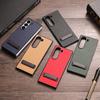 For Samsung Galaxy Z Fold 6 Case Luxury Lichee Pattern PU Leather Metal Back Kickstand Protective Folding Cover for Z Fold 6