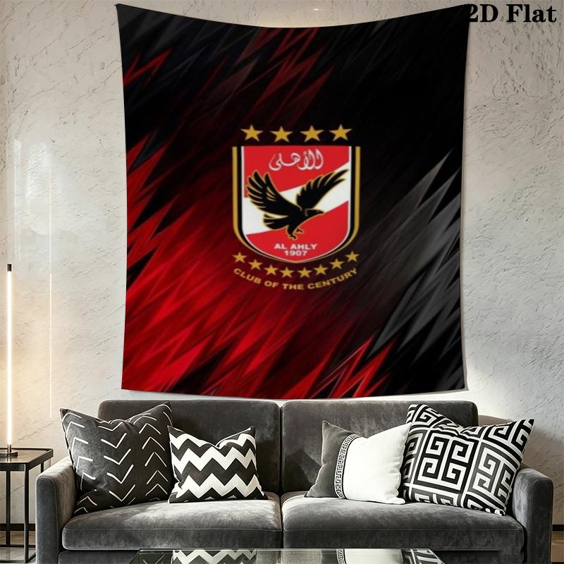 Al Ahly Wall Tapestry Aesthetic Wall Hanging Printed Fabric Blanket Decorative Tapestries for Bedroom Living Room Home Decor