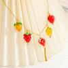 Fruit Glass Pendant Necklace for Women Featuring Handcraft Designs and Vibranting Color for Casual or Festive Occasions