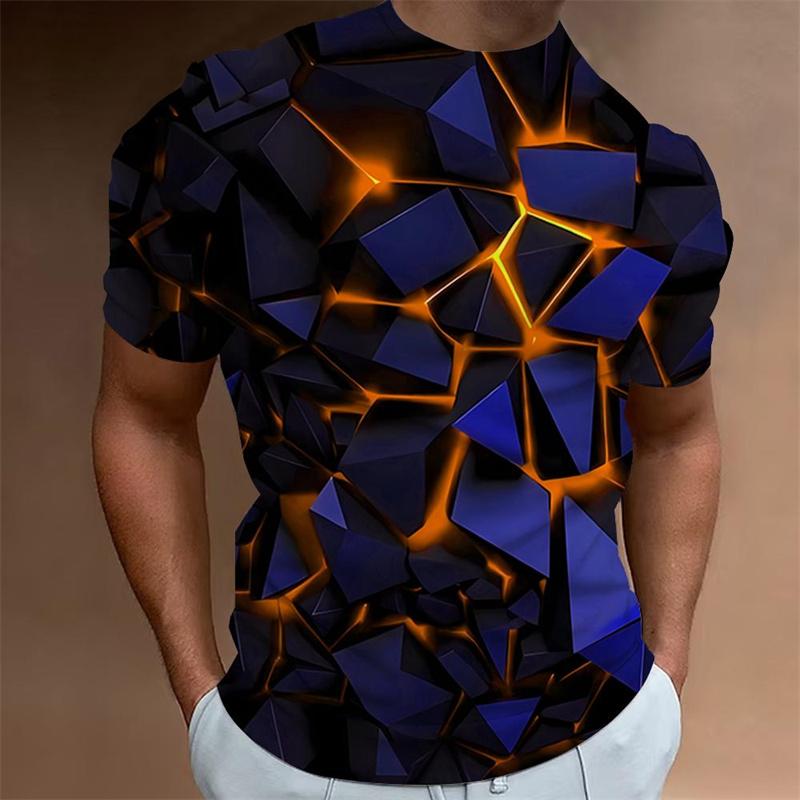 Funny Geometry Pattern T Shirt For Men Fashion 3D Printed Tees Summer Casual Short Sleeve Round Neck Tops Oversized T-Shirts