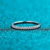 S925 Sterling Silver Ring with Platinum PT950 Gold and Moissanite Inlay - Women's Eternity Band