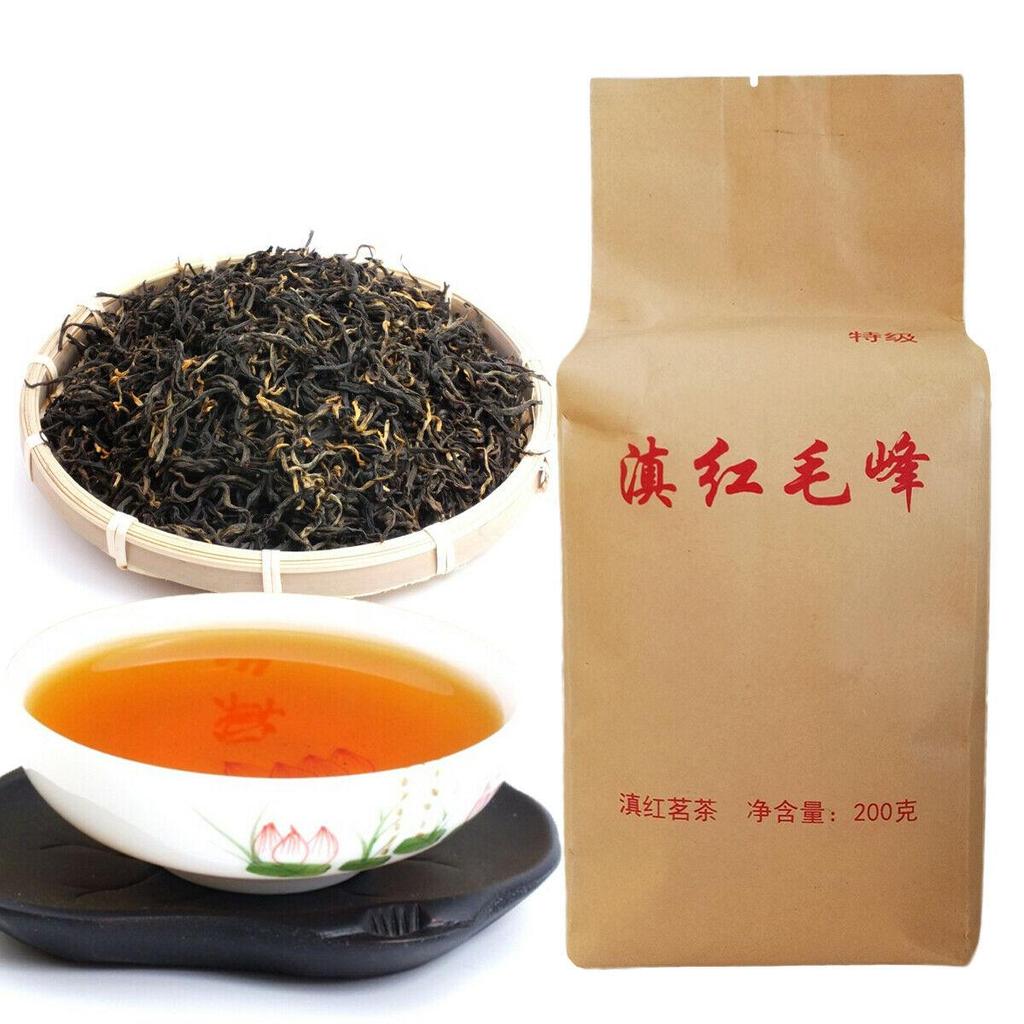 200g Premium Roter Schwarzer Tee Dian Hong Loseblatt Maofeng Bio-Tee Großer Congou
