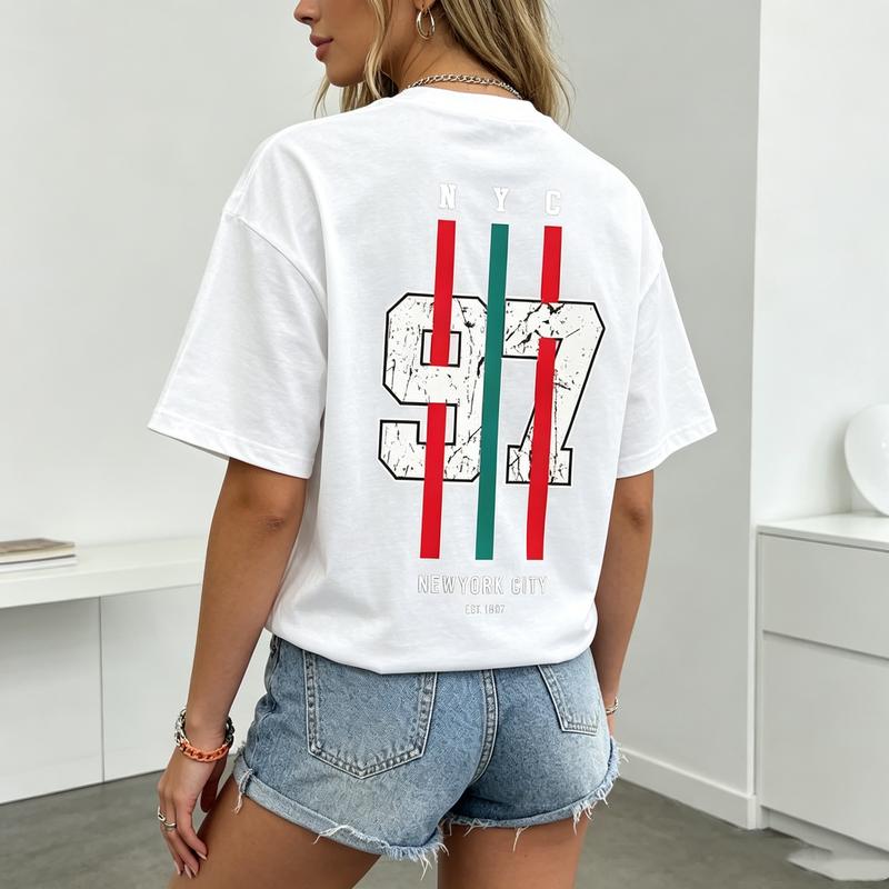 Graphic TShirt Vintage New York City Print Tee Casual Streetwear Top For Unisex Unisex