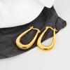 French Minimalist Gold U Shaped Hoop Earrings Water Drop Thick Circle Ear Studs Fashion Jewelry For Women