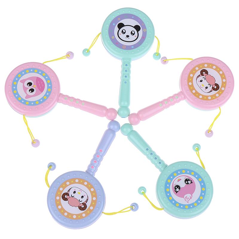 1 Stück Cartoon Tier Rassel Trommel Drehspielzeug Baby Früherziehung Rasselspielzeug Kinderspielzeug