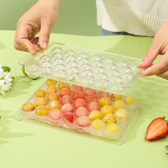 Ice Cube Mold Easy To Demould Convenient Cleaning Save Space with Lid Reused DIY Handmade 33 Spherical Ice Tray Juice Supply