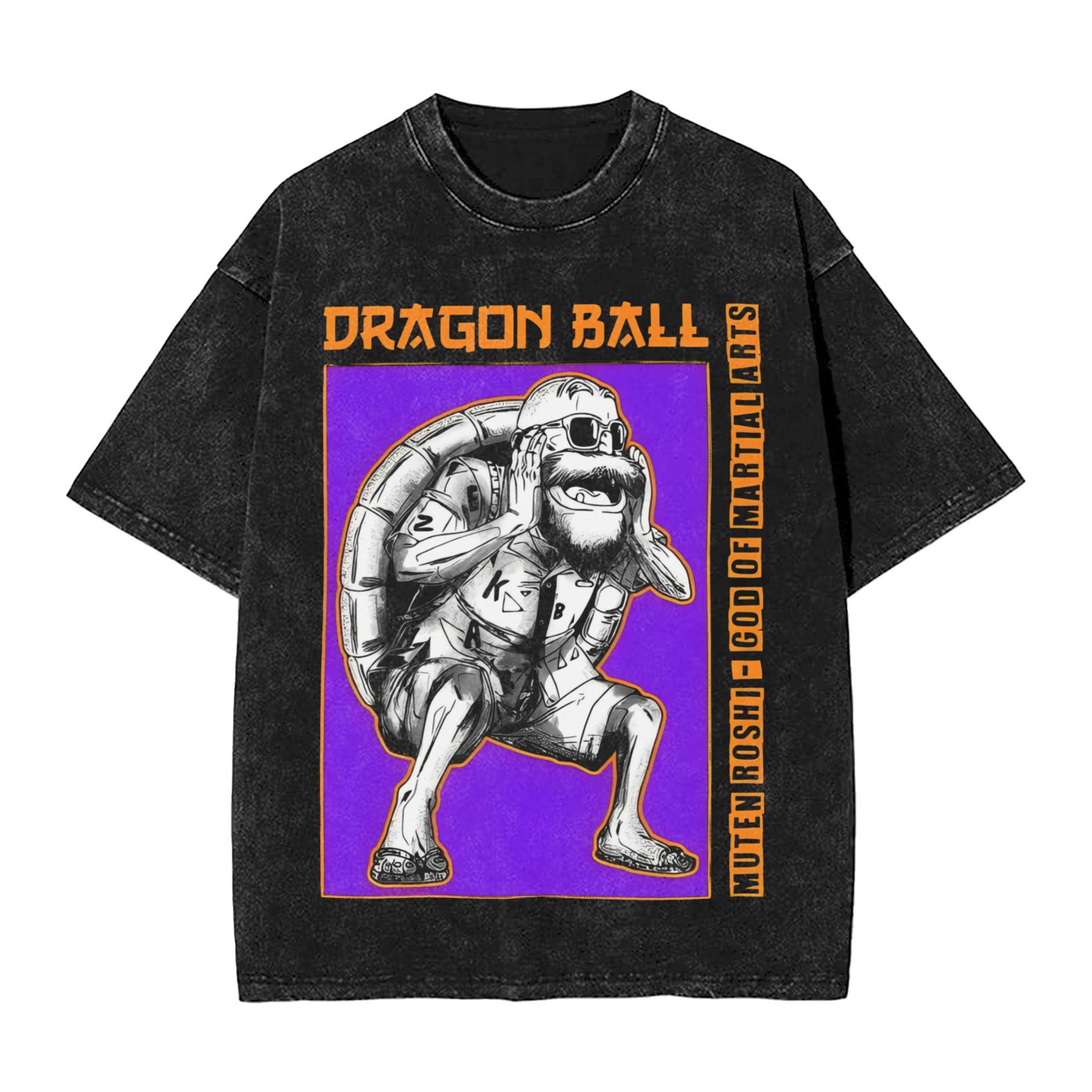 

Dragon Ball Master Roshi Goku Printed Tshirt Mens and Womens Washed Tshirt High Quality Vintage Cotton Tshirt Harajuku Tops M