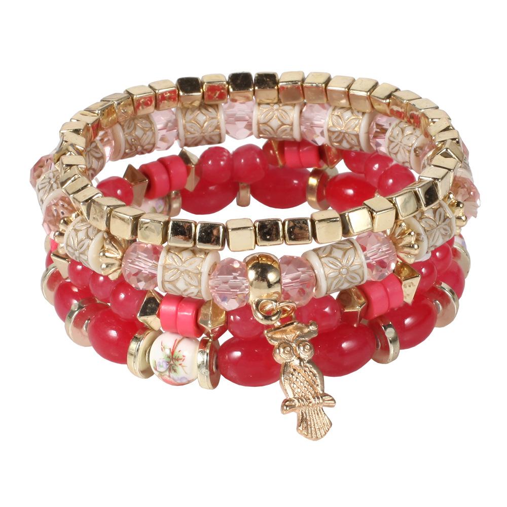 

JYL TS Bracelet Bohemian Mardi Gras Colorful Beads Ignites Celebration Red брандейс синий