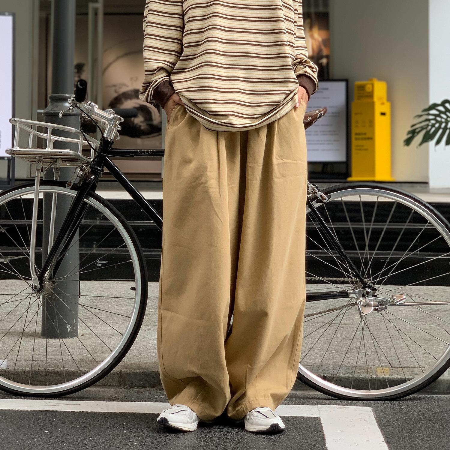 Men s Summer Straight-Leg, Loose-Fit, Wide-Leg Pants: Retro, Streetwear, Casual, Workwear-Style Trousers XS
