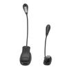 Klemme-lampe Svart 9 Nivåer 7 Lamper Sammenleggbar Fleksibel Svanenhals USB Oppladbar LED Klemme Bord