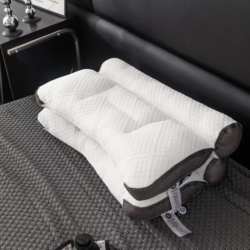 Oreiller cervical haut de gamme, oreiller ménager en coton tricoté, oreiller cervical pour la colonne vertébrale, dortoir étudiant simple respirant