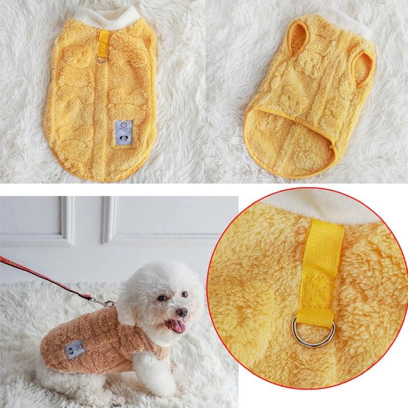 Coral Fleece Dog Clothes Soft Plush Dog Sweater Winter Warm Puppy Kitten Pullover Pet Clothes for Small Dogs Chihuahua Bulldog