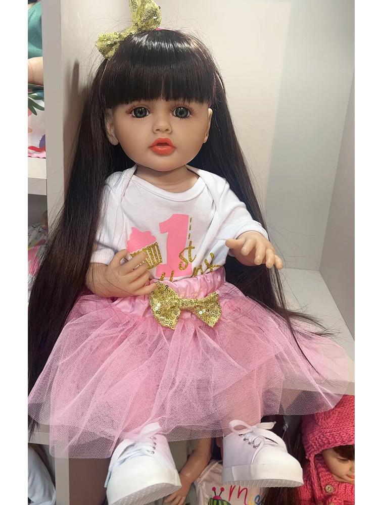 KEIUMI Realistic Princess Reborn Baby Dolls 55 Cm Full Silicone Vinyl Bebe Reborn Newborn Girl Baby Toys For Birthday Gifts