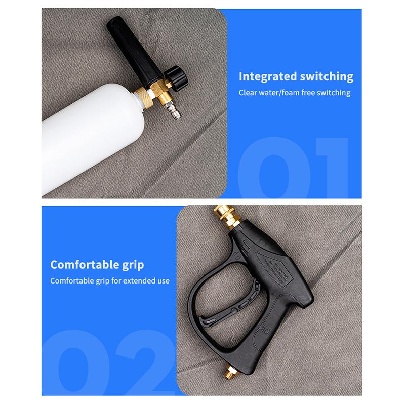 Adjustable Car Wash Foam Gun 1L Capacity 1/4 Quick Connector High Pressure for Personal Auto Care Use