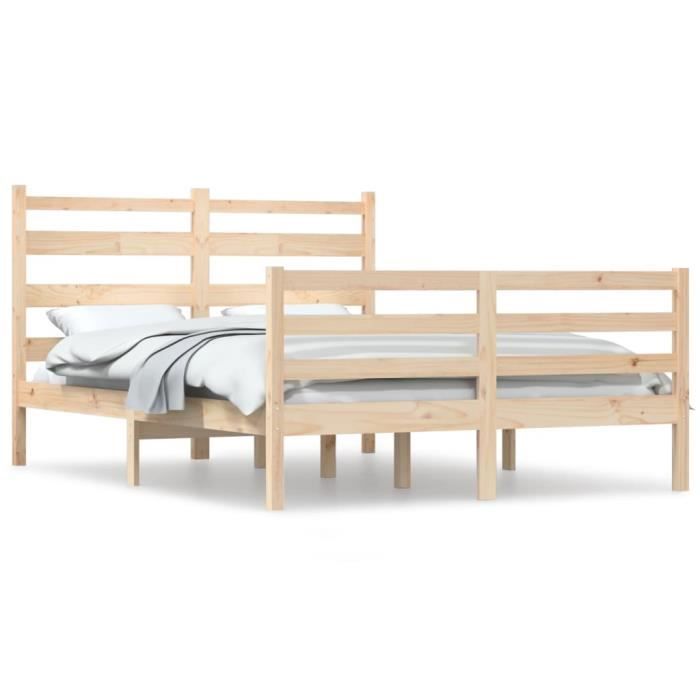 VidaXL Cadre de lit Bois de pin massif 120x200 cm 3103708