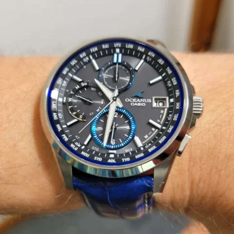 Casio OCEANUS series - disc multi-function pointer classic Poseidon belt photo-kinetic energy wave sapphire mirror solar movement OCW-T2600L-1AJF