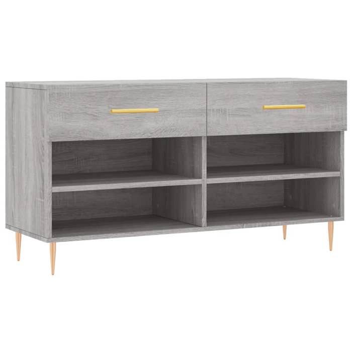 VidaXL Shoe Bench, Shoe Cabinet with 4 Shelves and Legs, Shoe Rack with 2 Drawers Living Room, Modern, 829730