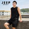 JEEP SPIRIT Men's Sleeveless Vest & Shorts Sport Set