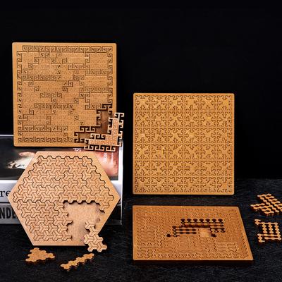 Unmögliches Holzpuzzle IQ-Puzzles für Erwachsene Unmögliche Puzzles Denksport Zehn Schwierigkeitsstufen Tangram Brettspiele