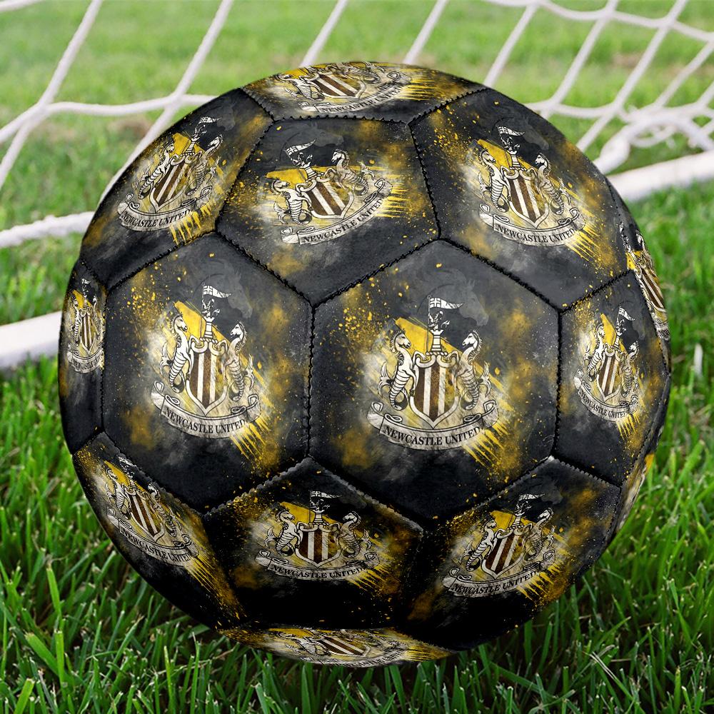 Newcastle United F.CSoccer Ball Colorful All Ages Machine Stitched PVC Competition Ready Durable High-Bounce