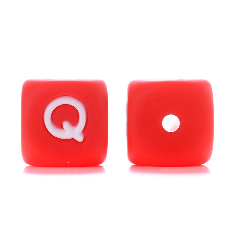 10Pcs/Lot 12mm Silicone Letter English Alphabe Beads Food Grade Silicone Chewing Beads DIY Baby Teething Toys Necklace Pendant