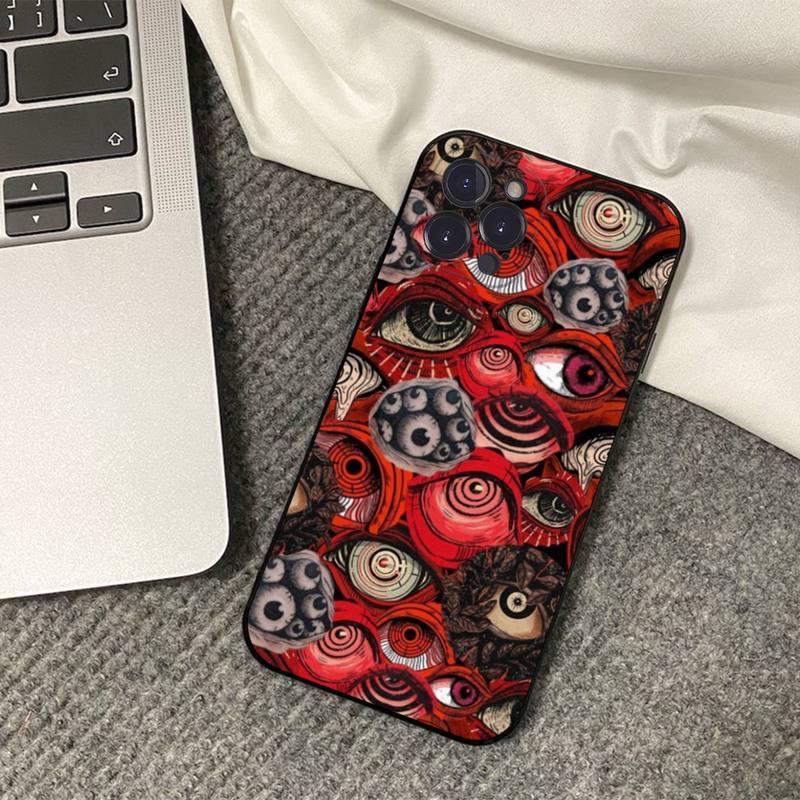 Scary Face Eyes Phone Case Silicone Soft for Iphone 14 13 12 11 Pro Mini XS MAX 8 7 6 Plus X XS XR Cover