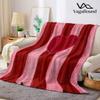 Red Stripe Heart Patch Flannel Blanket Warm Soft Halloween Christmas Decorative Couch Warm Cozy All-Season Gift