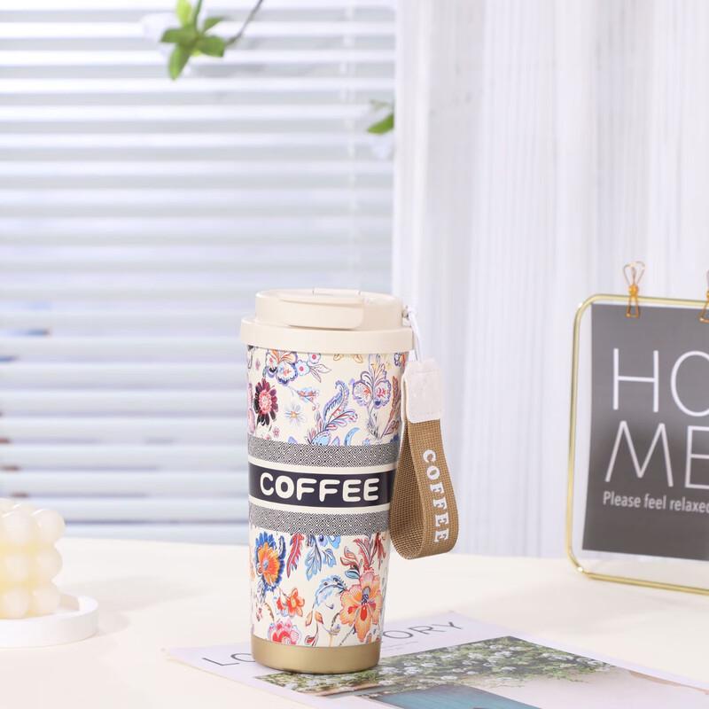 Zhiyue Lily of the Valley Ceramic Lined Insulated Coffee Mug