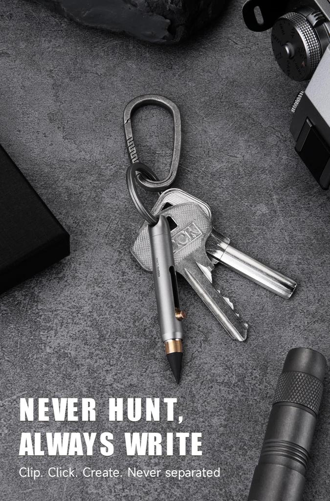 KEEPO LINK Mini Reusable Titanium Mechanical Pencil 2 Replacement Perfect for and School Supplies OLP01 Keychain-Attached (Includes Leads) EDC,
