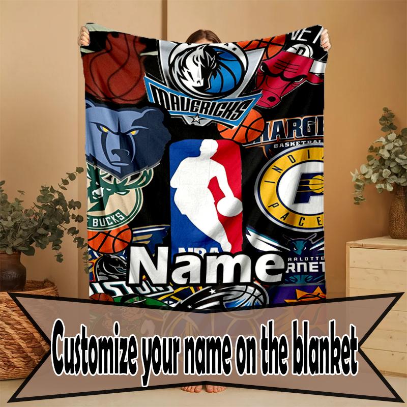 Custom Name Personalized basketball Print Blanket, Home Decor, Bedroom, Sofa, Camping, Couch, Gifts for Birthday Christmas